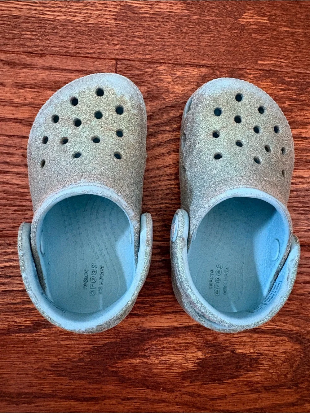 Toddler girls glitter crocs